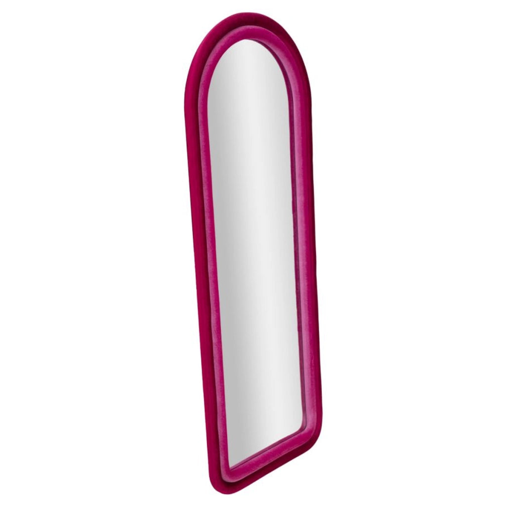 Specchio da parete Cloe in velluto fucsia 67x166 cm