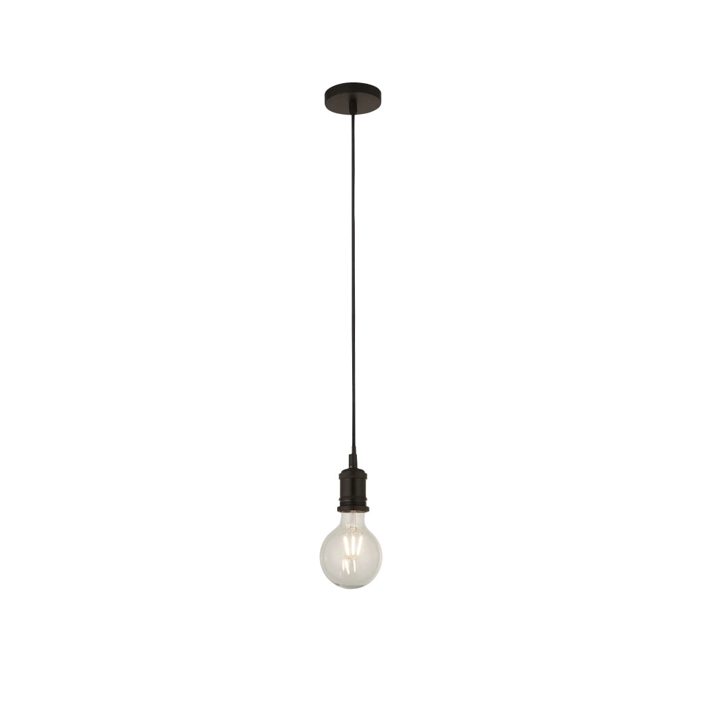 Sospensione Contemporanea Adjustable Acciaio Nero Alluminio 1 Luce E27