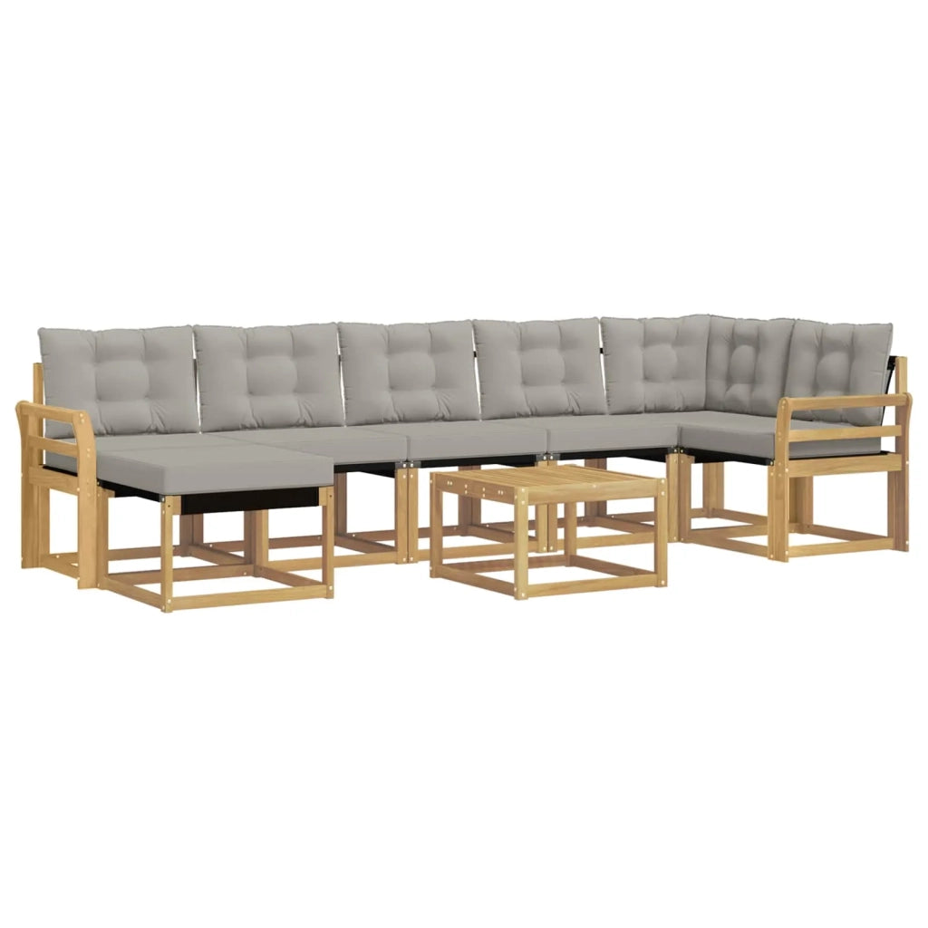 Set di divani da esterno 8 pcs Bianco e Grigio Chiaro 3389717