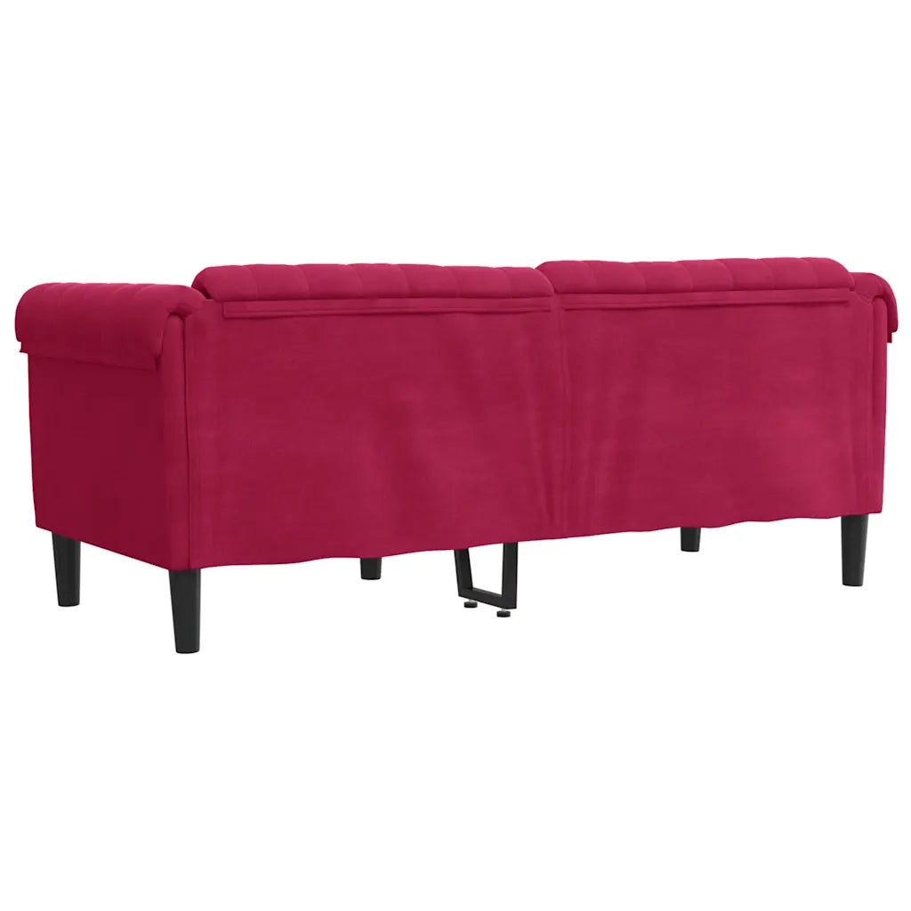Divano a 2 Posti-Sofa 2 Posti Rosso Vino in Velluto