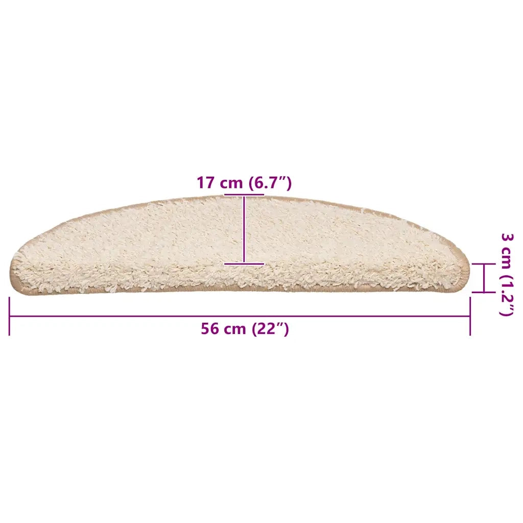 Tappetini per scale 30 pz 56x17x3 cm Crema Semicircolari 3365803