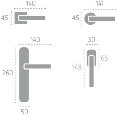 Coppia maniglie per porta interna quadra nero
