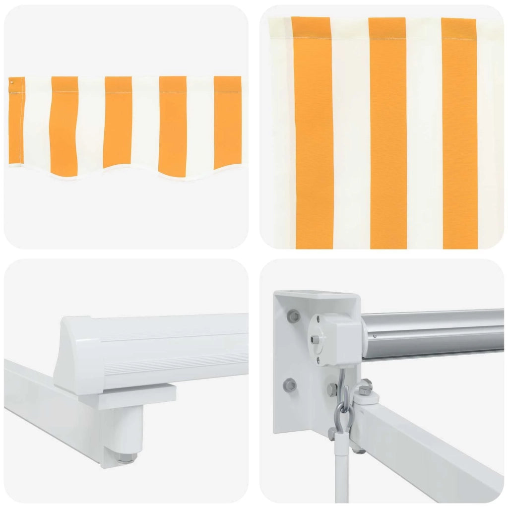 Tenda retrattile manuale con LED Giallo e Bianco 4 × 3 m 3419286