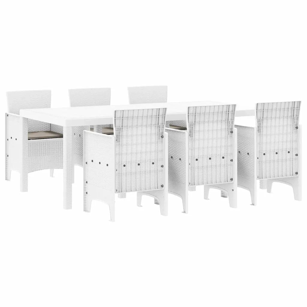 Set da Pranzo per Giardino 7 pcs Bianco Polipropilene 3378724