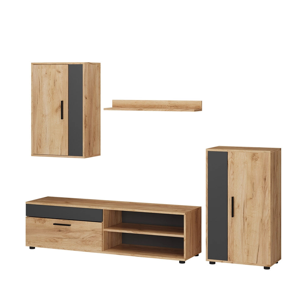 Vicco Parete attrezzata Quercia dorata Set di 4