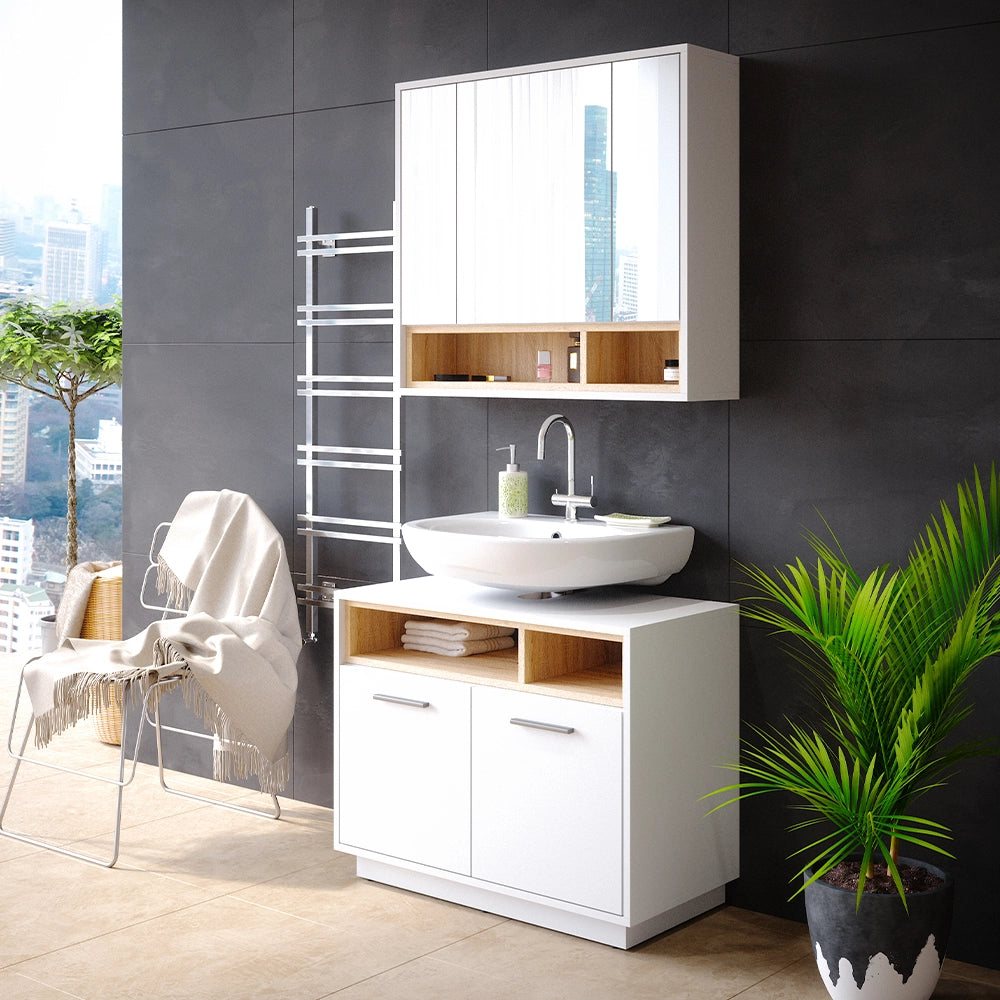 Vicco Set mobili bagno Bianco 2 parti