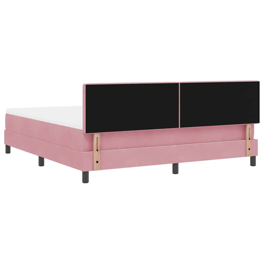 Letto a Sorgente LED con materasso Rosa 180 x 200 cm Velluto 3342673