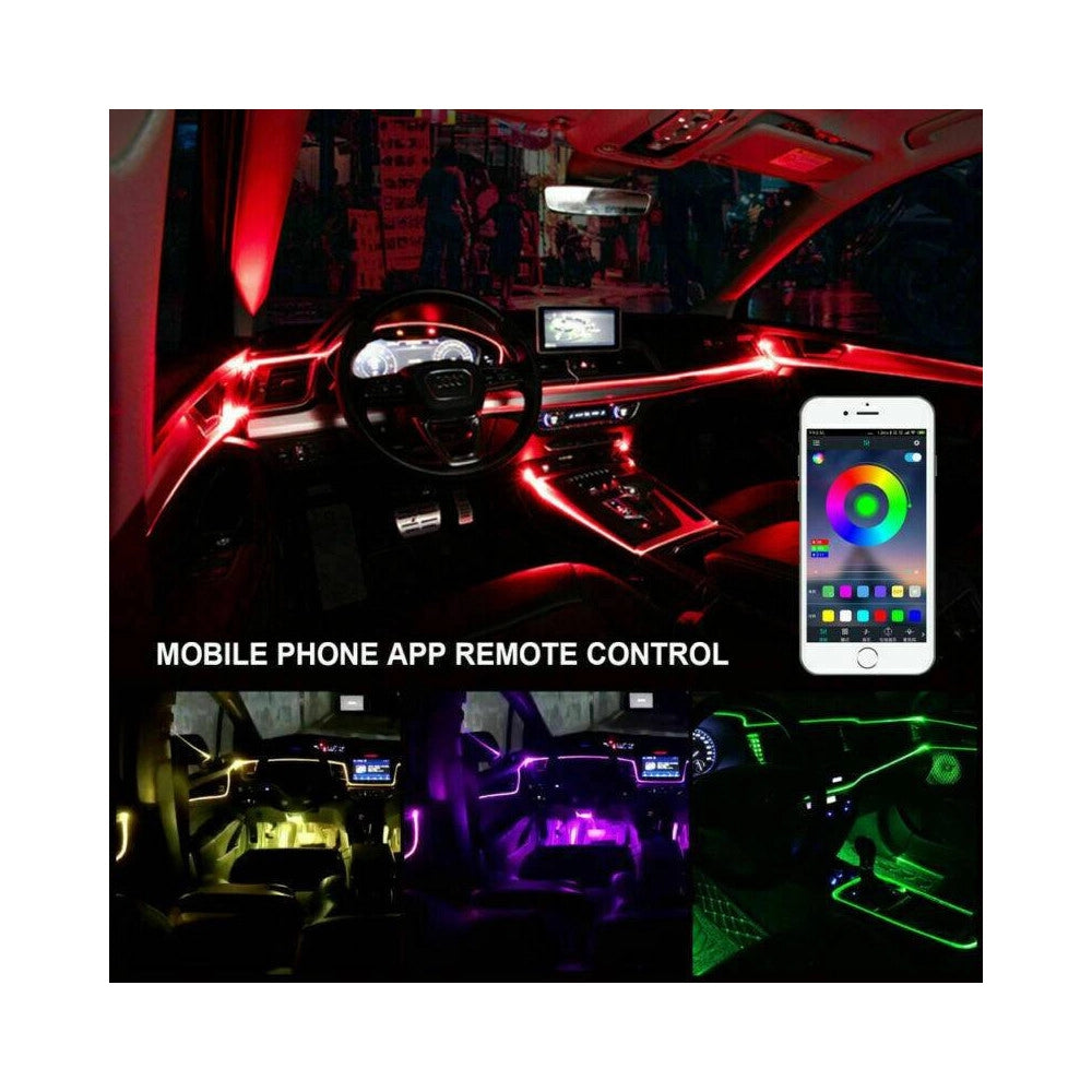 Trade Shop - Striscia Led Fluorescente Luci Ambiente Illuminazione Auto Con App Smartphone -