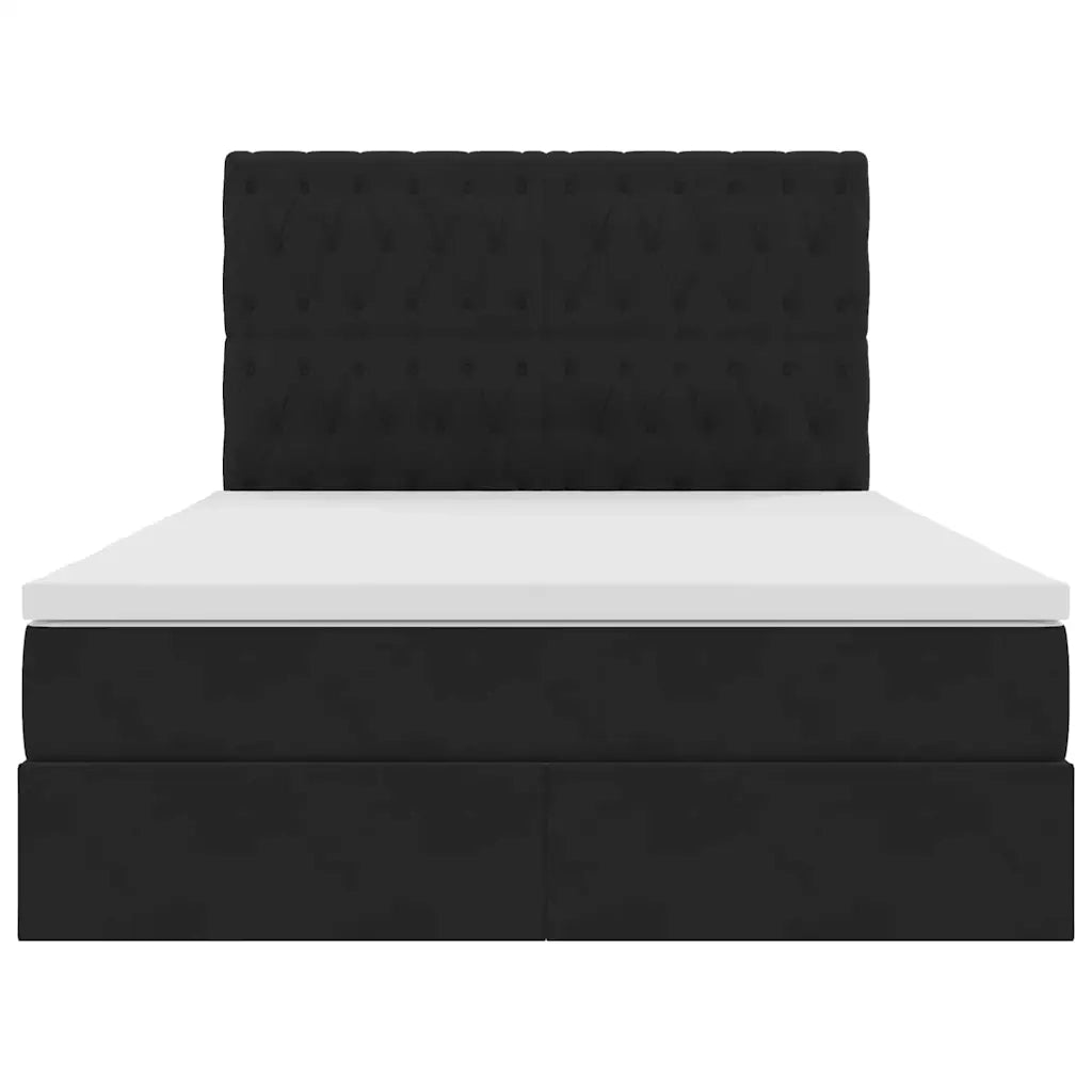 Letto con contenitore e materasso Nero 140 x 200 cm Velluto 3372095