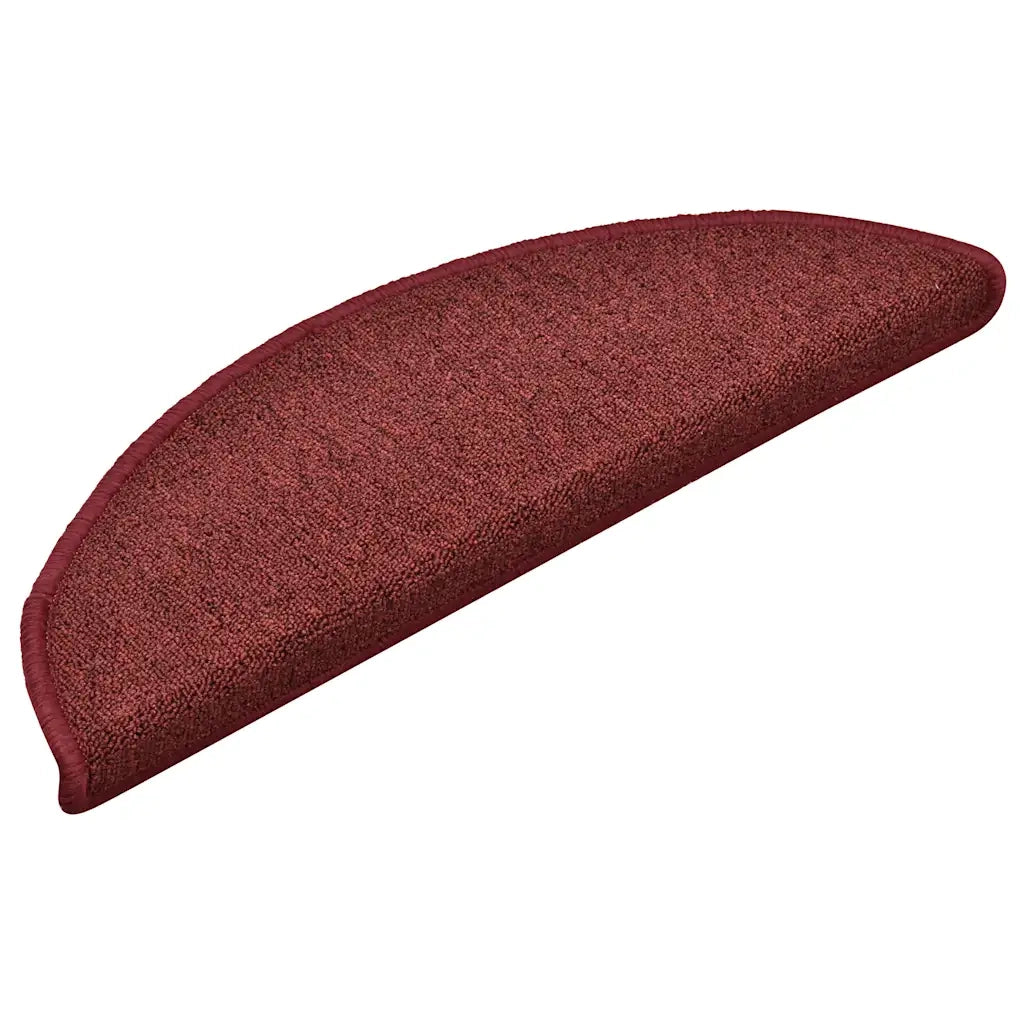 Tappetini per scale 30 pz 56x17x3 cm Bordeaux semicircolari 3365747