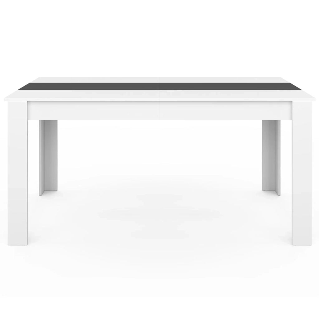 IDMarket - GEORGIA Tavolo da pranzo rettangolare bianco e grigio per 8 persone 160 x 80 cm