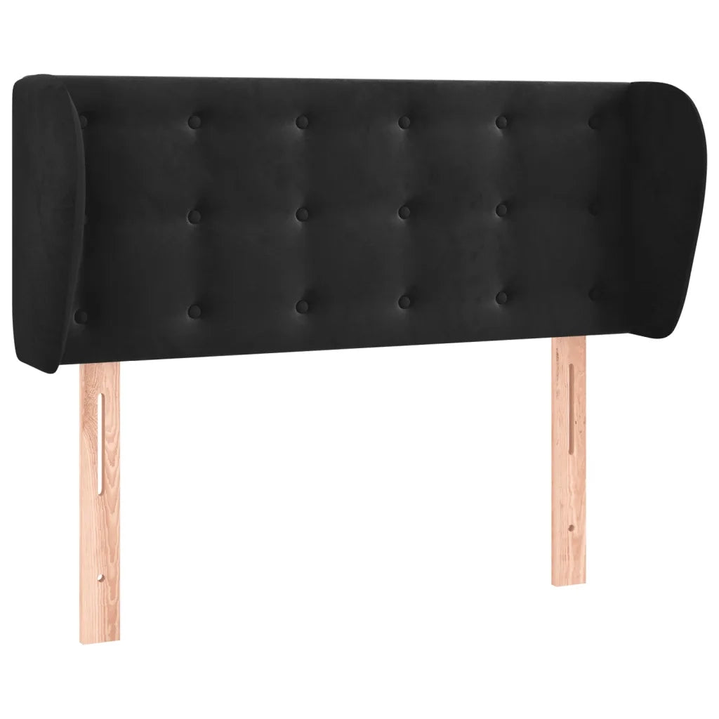 Testiera ad Orecchio-Testata con Orecchie Nera 103x23x78/88 cm in Velluto 306821