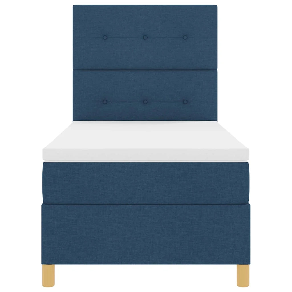 Letto a Sorgente LED con materasso Blu 100 x 200 cm Tessuto 3343081