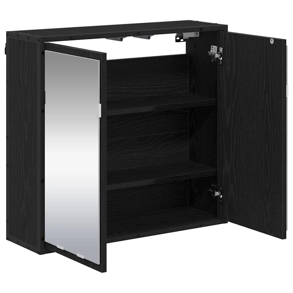Scaffale da parete con lo scaffale Rovere Nero 65 x 20 x 60 cm 883610