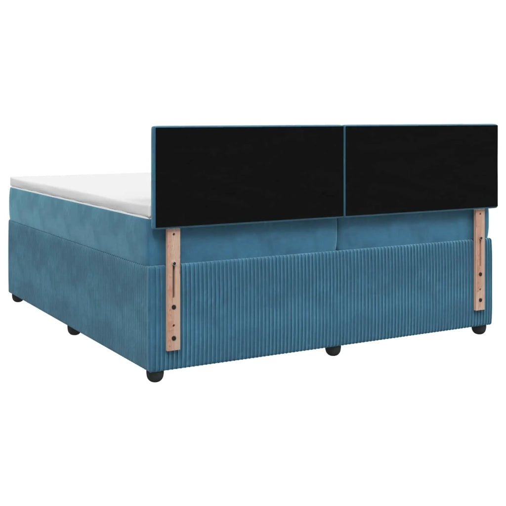 Letto box spring con materasso Blu 200 x 200 cm Velluto 3453213