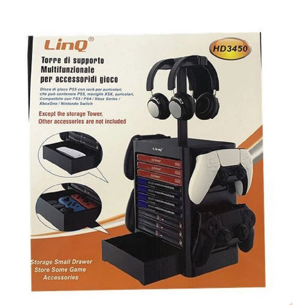 Trade Shop - Torre Stand Supporto Multifunzione Controller Per Accessori Giochi Ps5 Hd3450 -