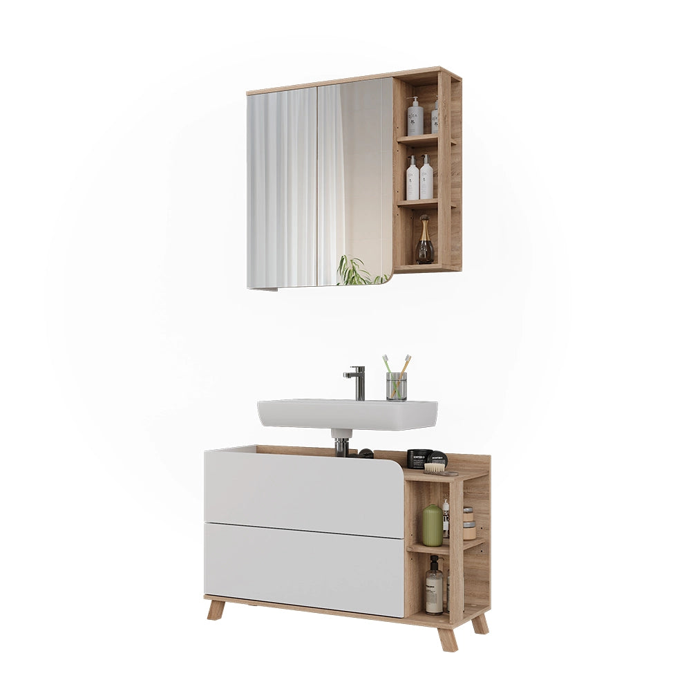 Vicco Set di mobili da bagno Sonoma/Bianco 2 parti