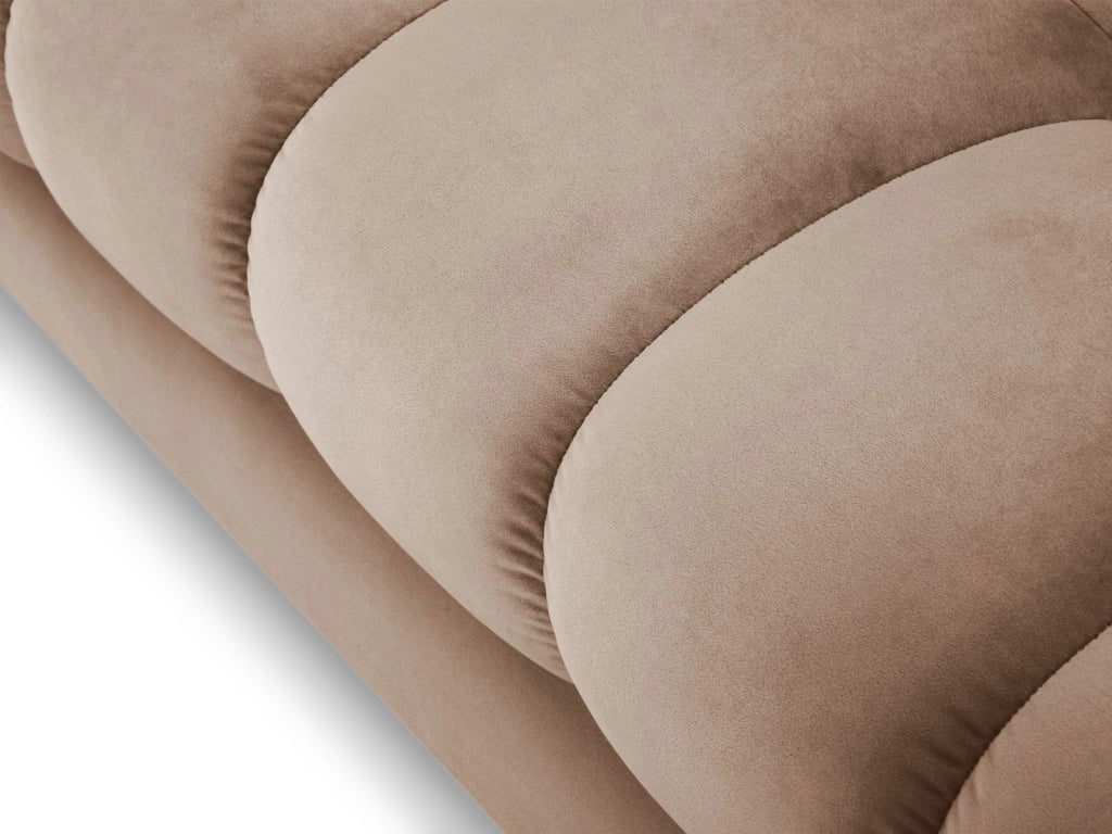 Cosmopolitan Design - Divano angolare destro "Bali" 5 posti in velluto beige 