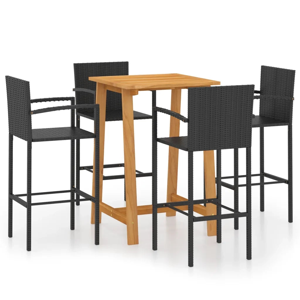 Set Bar da Giardino 5 pz Nero 3067956