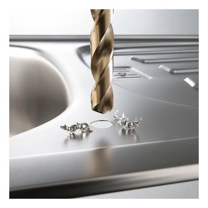 Kwb 248-633 Punta per Trapano Elicoidale HSS-Co Cobalto 5% 3,3 mm DIN 338 Attacco Cilindrico Angolo 135° colore Bronzo