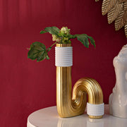 Iria, Vaso Colore Struttura oro, Bianco