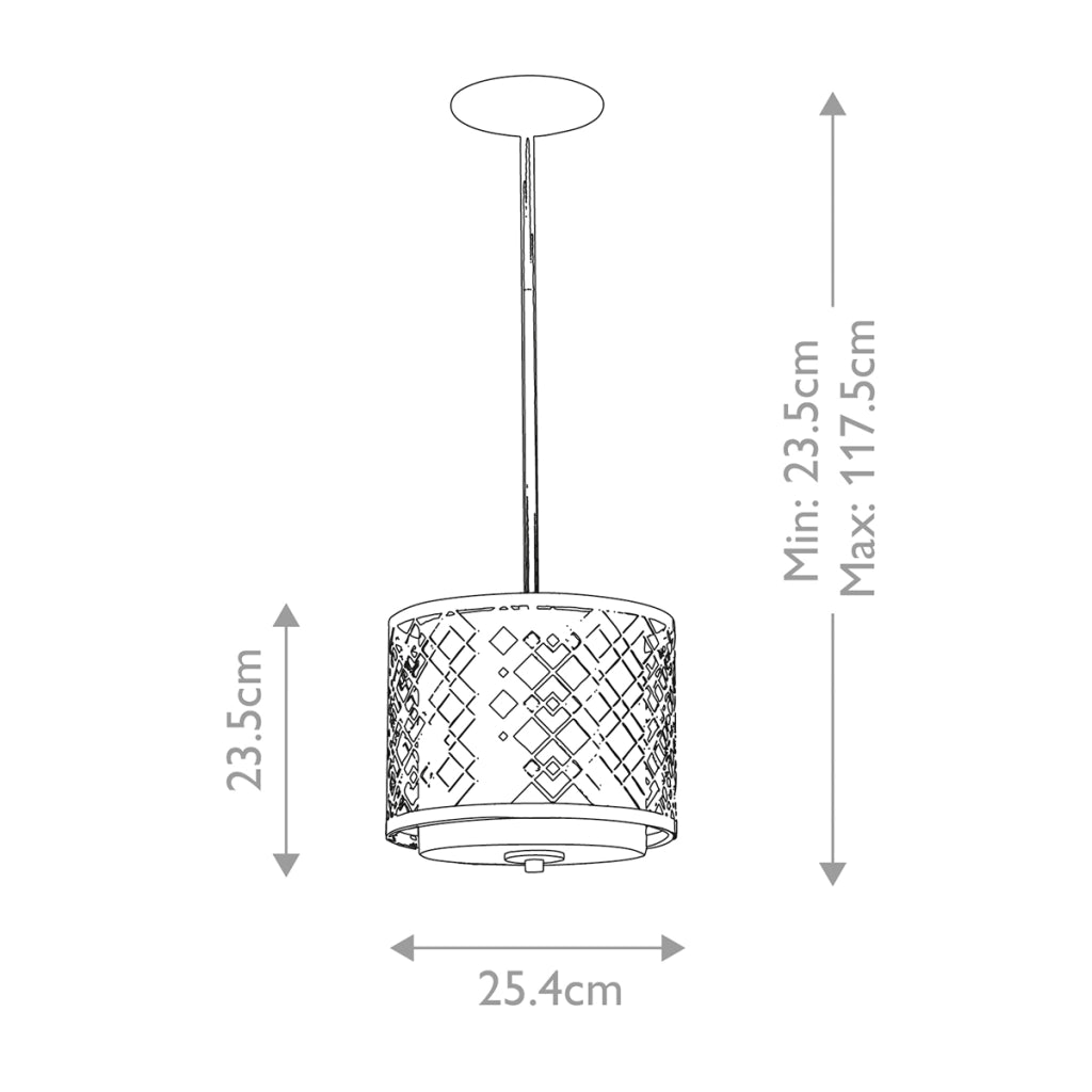 Lampada a sospensione Elstead Ziggy argento 2xE14 Ø25,4 cm