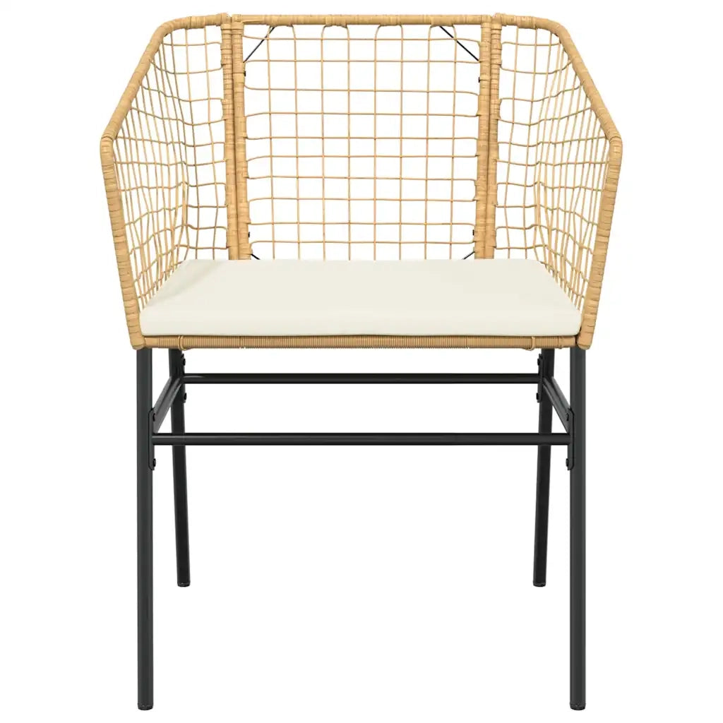 Set da Pranzo da Giardino 5pz con Cuscini Polyrattan Vetro 3334605