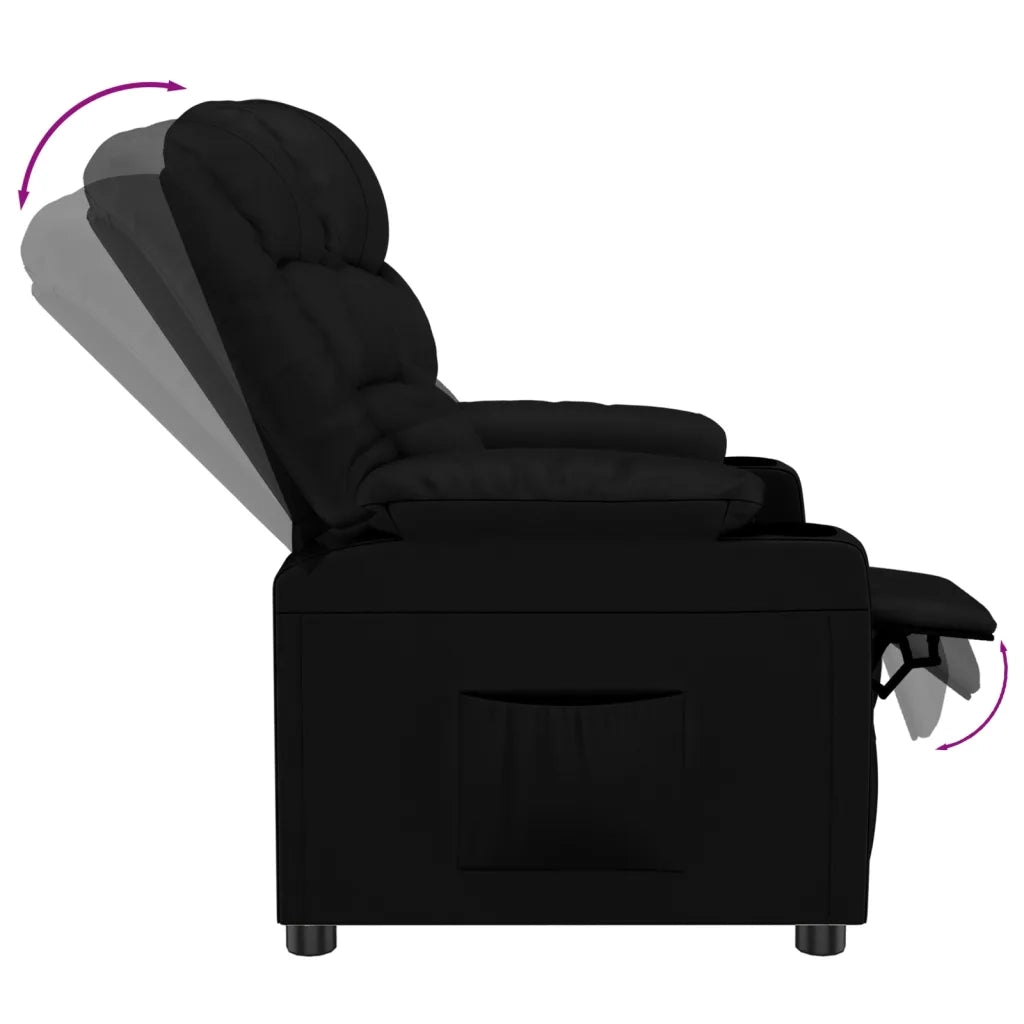 Poltrona | Sedia Relax Reclinabile Nera in Similpelle