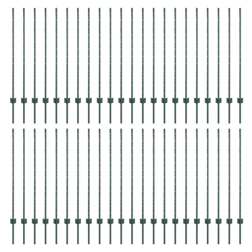 Palo della recinzione 44 pcs Verde 160 cm Acciaio 3335921