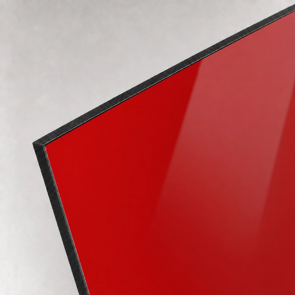 ZOIMANIA - Paraschizzi in Dibond - Composito di Alluminio 3 mm - Rosso Lucido Colore Dibond: Rosso Lucido, Dimensione Paraschizzi: L70 x P50