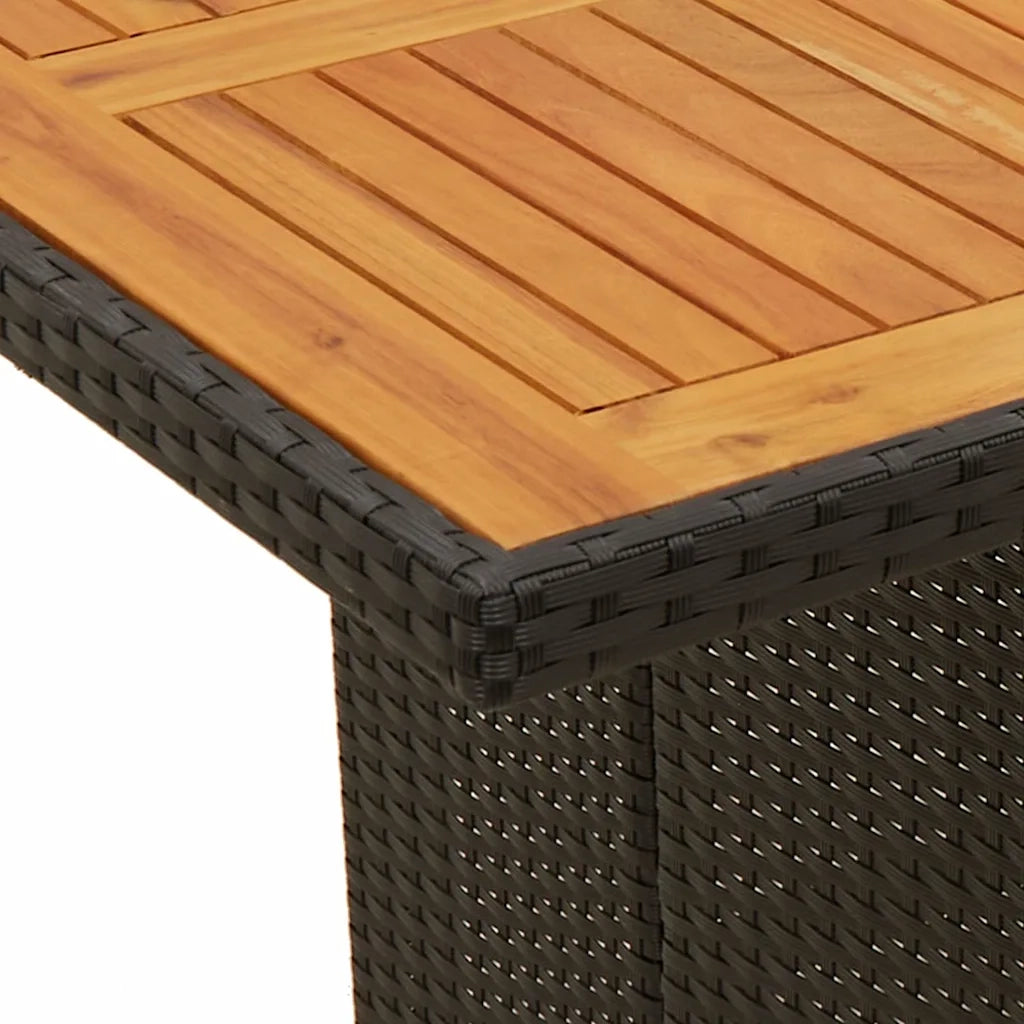 Set Bistrò da Giardino 9 pz con Cuscini in Polyrattan Nero 3277134