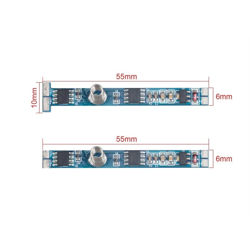 Mini Interruttore Led Dimmer Touch Slim Tagliabile Per Profilo Alluminio da 6mm fino 12mm Con Led Blu 12V 24V 4A