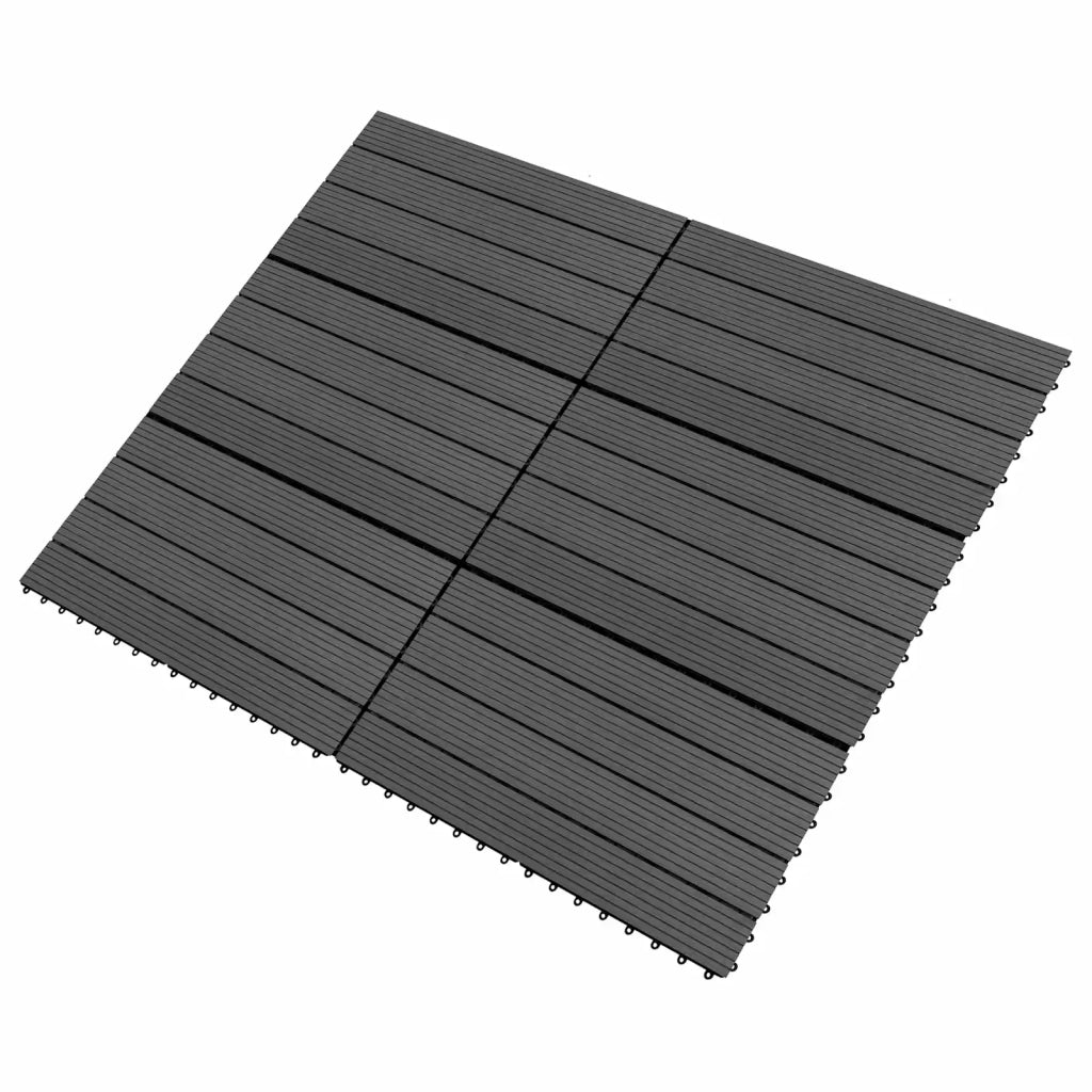 Piastrella per Decking 6 pcs Nero 60 x 30 cm WPC 42046688