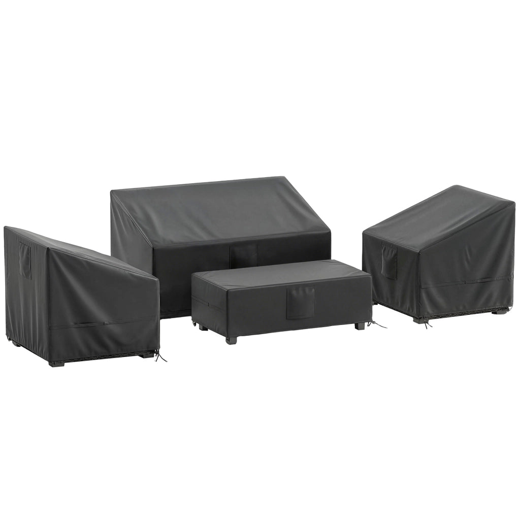 Coperture Impermeabili per Mobili da Giardino ¨C Xylo ¨C Set 4 Pezzi Nero