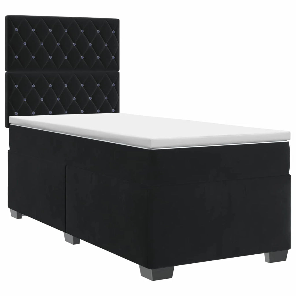 Letto box spring con materasso Nero 80 x 200 cm Velluto 3453526