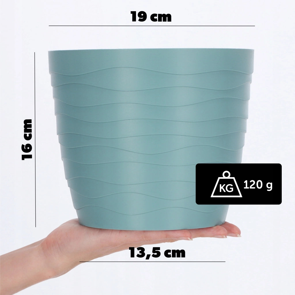 Vaso da fiori KADAX, coprivaso rotondo verde da 19 cm in plastica