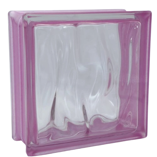 VETRO MATTONE ONDULATO 19 X 19  Rosa     MADE IN ITALY