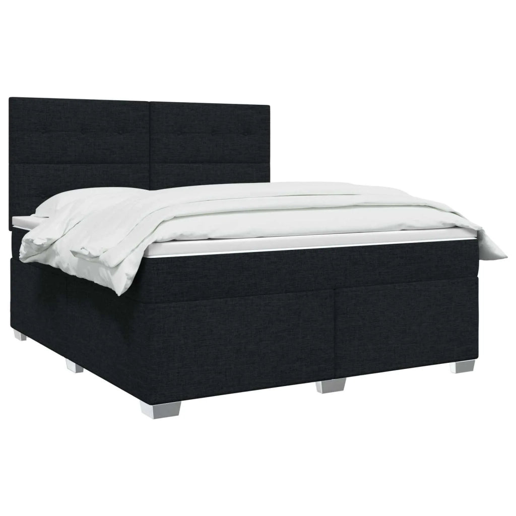 Letto box spring con materasso Nero 160 x 200 cm Tessuto 3453446