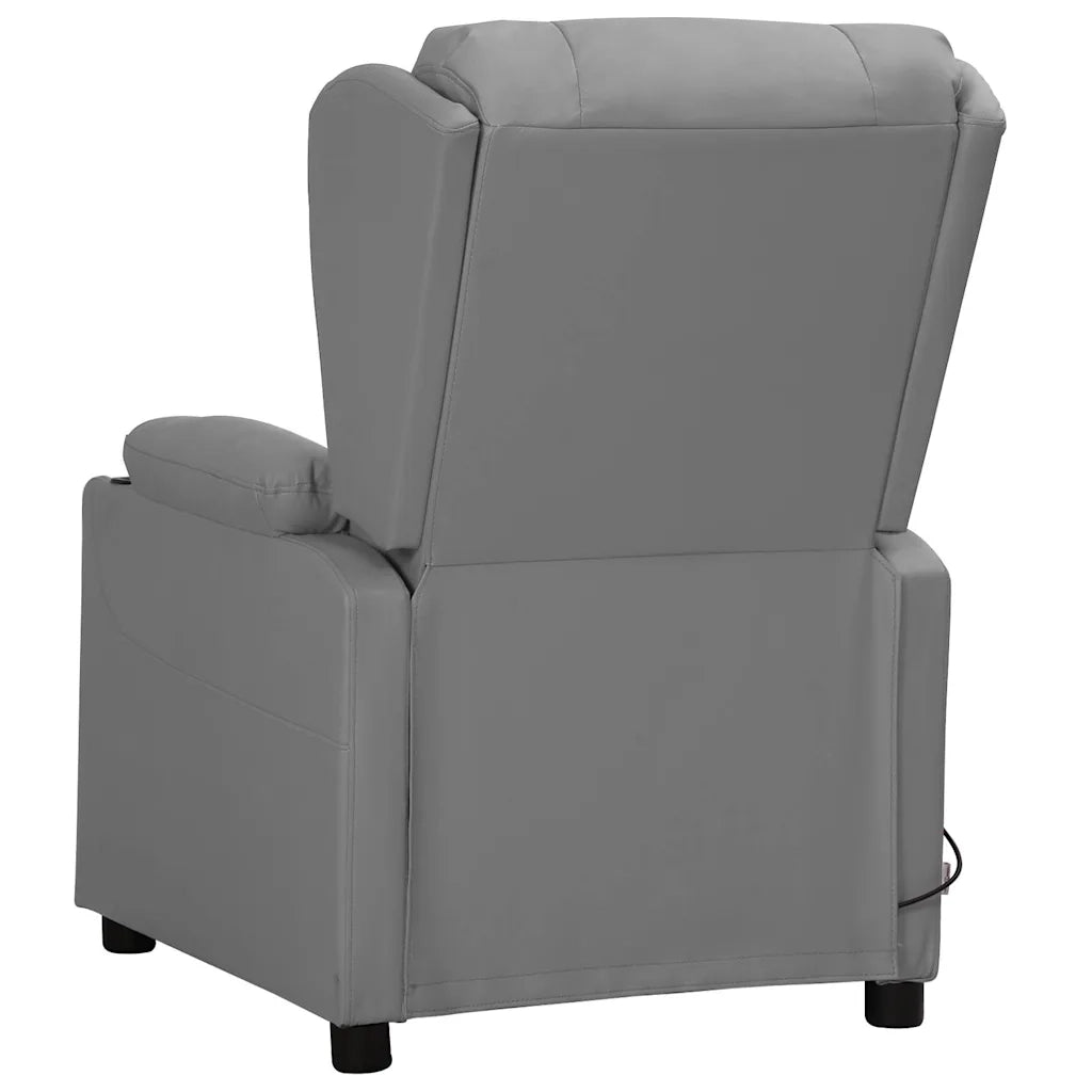Poltrona Massaggiante Elettrica Grigio Similpelle 3098812