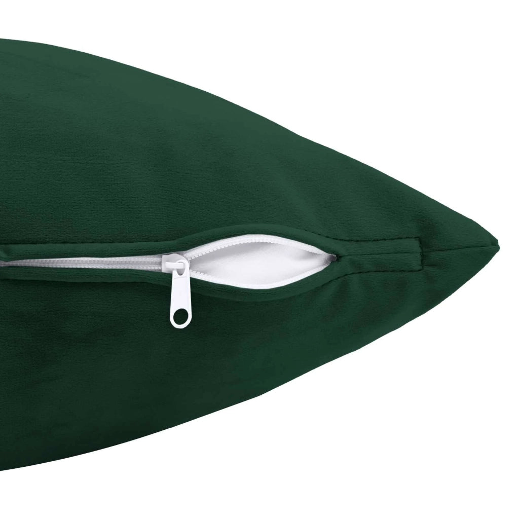 Federa 2 pcs HEERLEN Verde Scuro 65 x 65 cm Velluto 912879