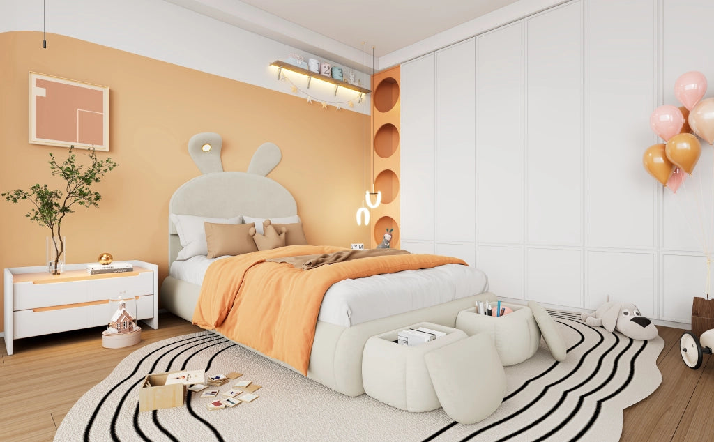 letto imbottito velluto beige 90x200 cm