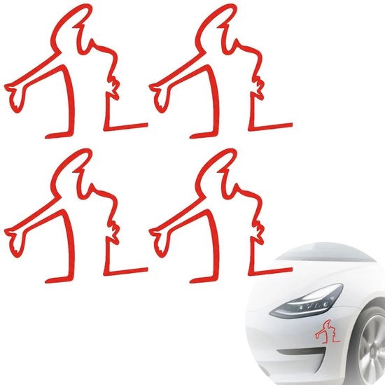 Etichetta riflettente 8 x 8 cm - Etichetta auto - Sticker divertente - Stile cartoon classico - Materiale di alta qualità