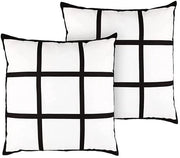 Coprisacco 2 pezzi - Polyester - 16 x 16 pollici - Nero/bianco - Con chiusura a zip nascosta - Per stampa DIY - Coprisacco per divano