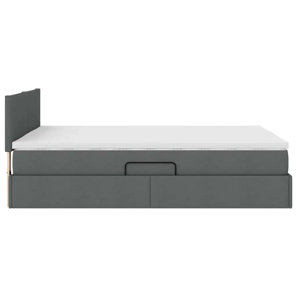 Letto con contenitore e materasso Grigio scuro 140 x 200 cm 3370450