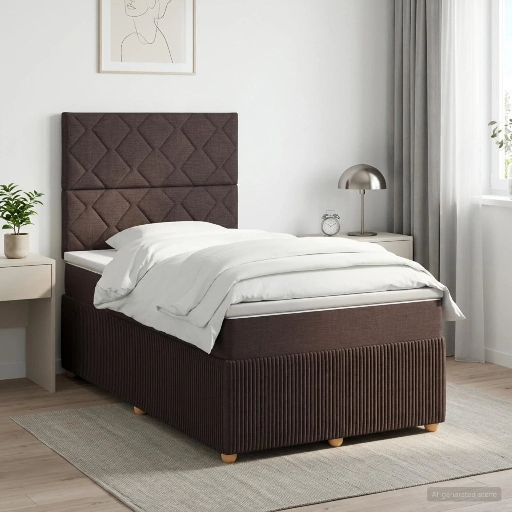 Letto box spring con materasso Marrone Scuro 120 x 190 cm 3454357