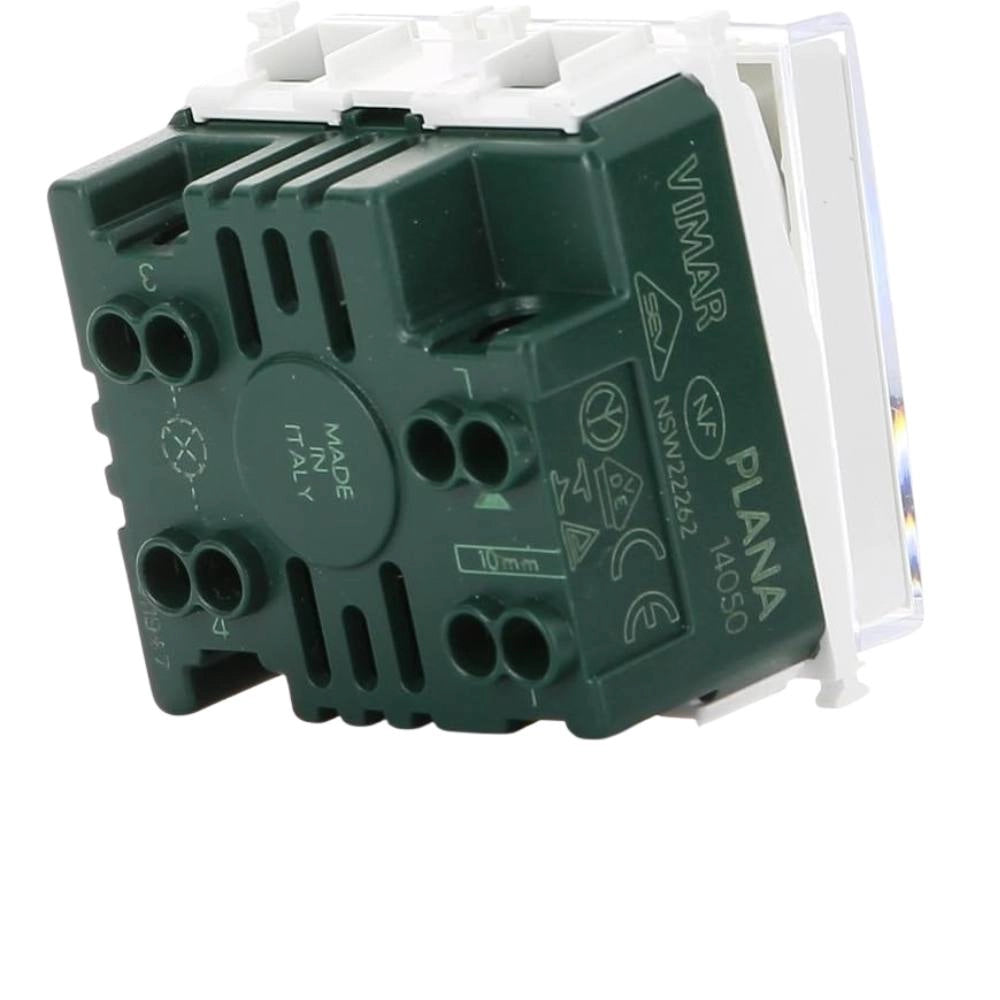 Pulsante targhetta vimar 14050 1p no 10a 250v bianco per impianti elettrici