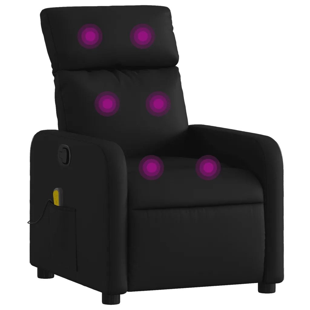 Poltrona reclinabile massaggiante in similpelle nera 3206875