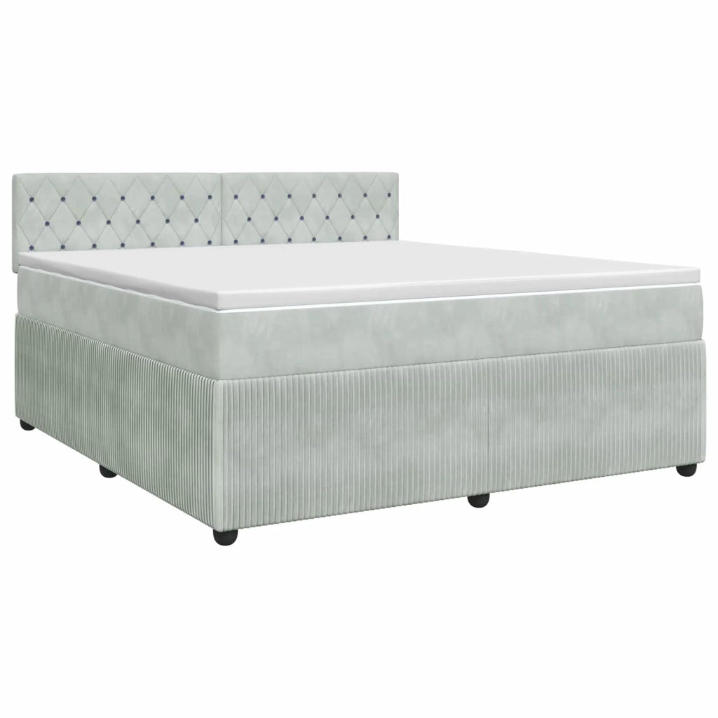 Letto box spring con materasso Grigio Chiaro 160 x 200 cm 3451703