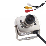 MINI MICRO TELECAMERA CAMERA A COLORI 6 LED IR RCA AUDIO VIDEO MICROFONO STAFFA