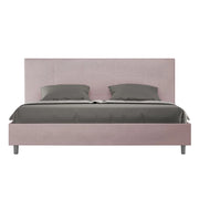 BS COM Letto matrimoniale king size con rete imbottito 180x200 microfibra glicine